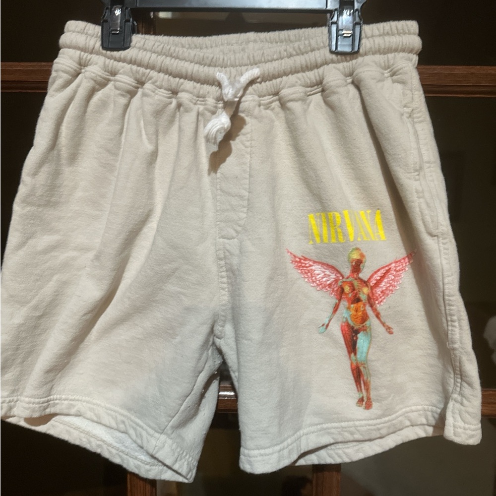 Nirvana Graphic Cream Shorts